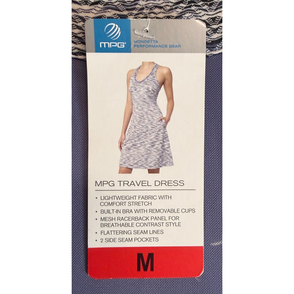 MPG Mondetta Travel Dress Women Medium Purple Racerback Built In Bra Stretch New - Picture 6 of 10